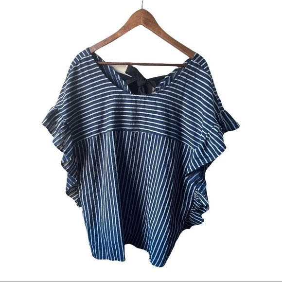 Eloquii Bow Back Stripe Top size 20 - Picture 3 of 11